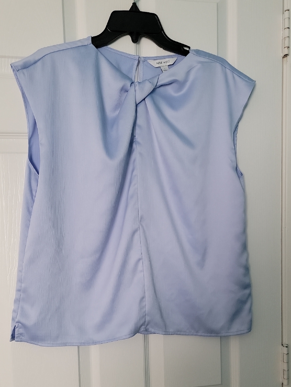 Nine West Light Lavender Sleeveless Knot-Front Top
